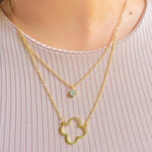 Set Trebol: Collar con topos