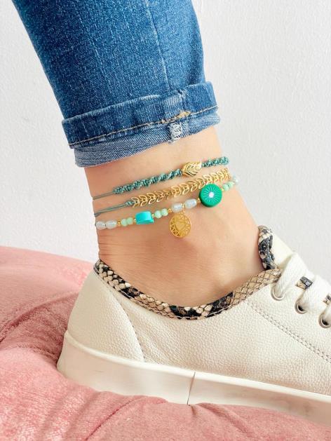 tobillera doble plana y mariposa atoi12