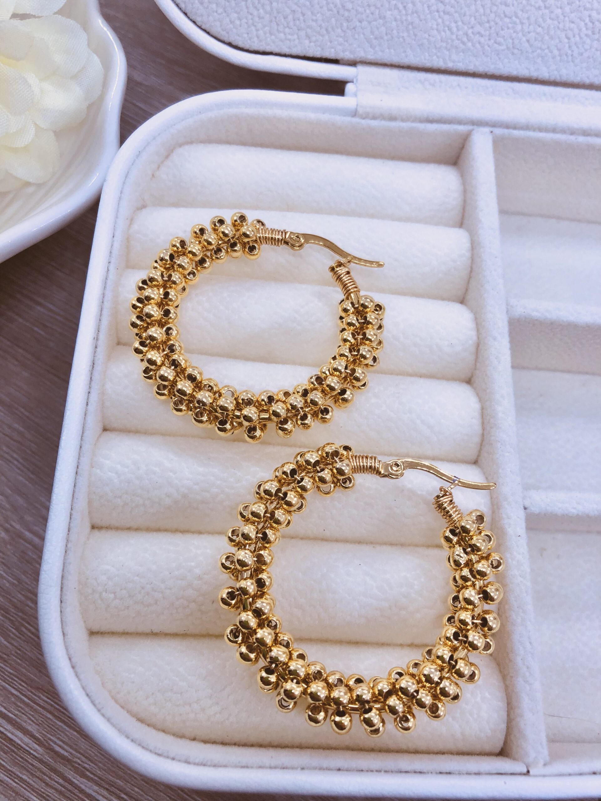 Candonga circulo grande tejido en balines