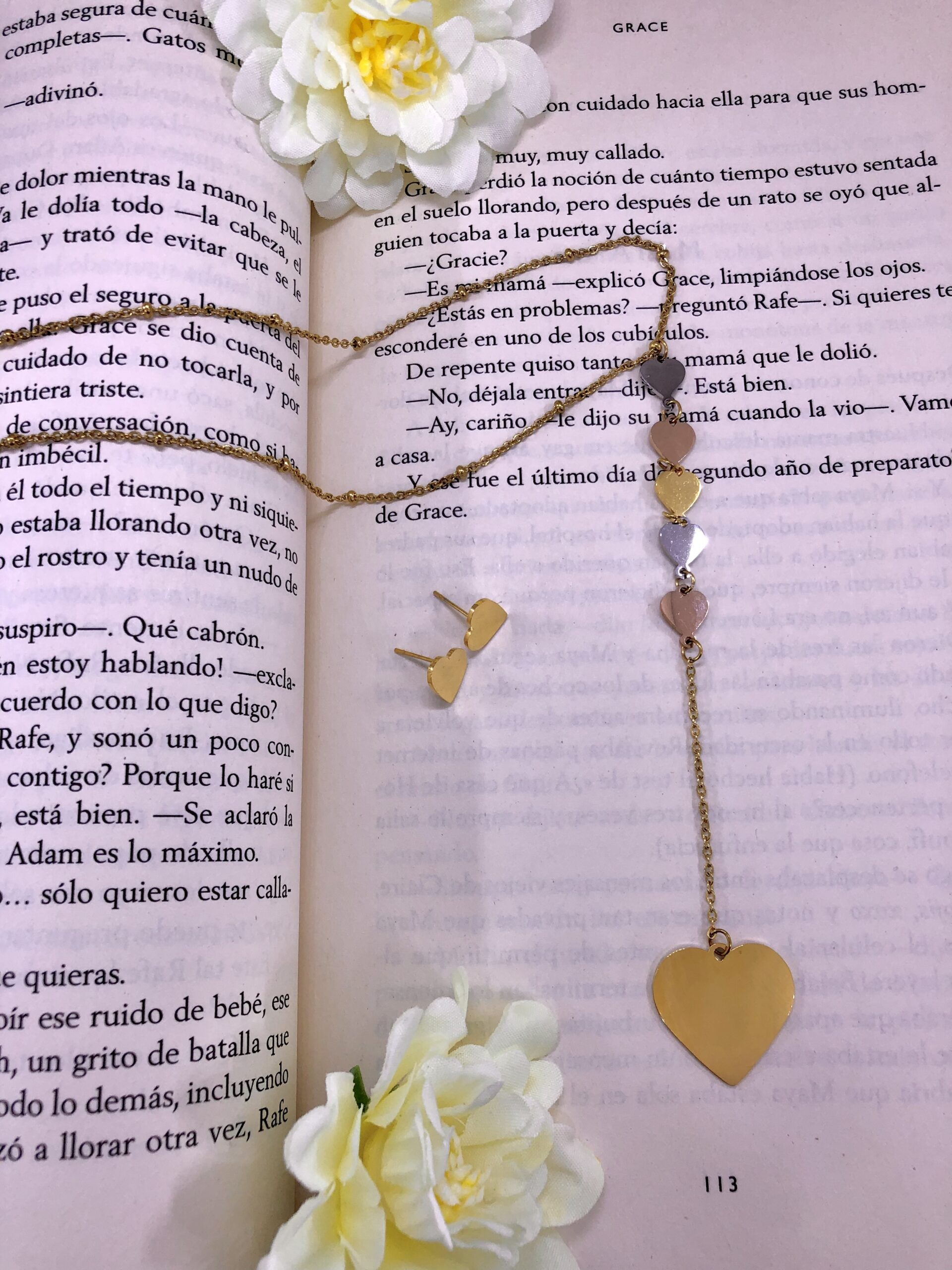 Set Corazones enlazados: Collar con topos