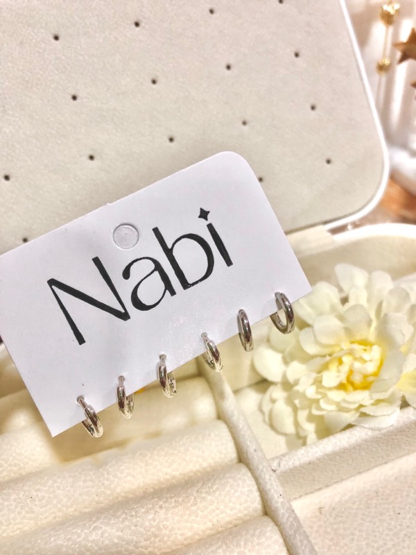 Mini Set x 3 pares Plateado